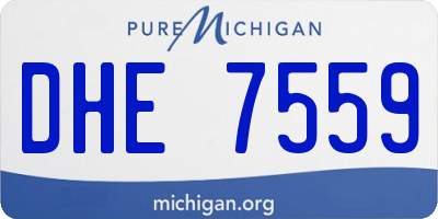 MI license plate DHE7559