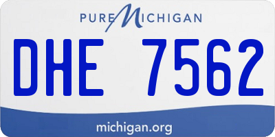 MI license plate DHE7562