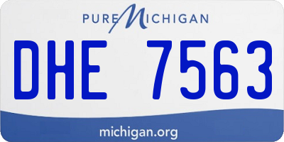 MI license plate DHE7563