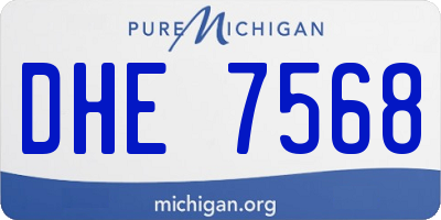 MI license plate DHE7568