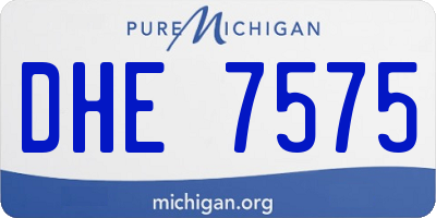 MI license plate DHE7575