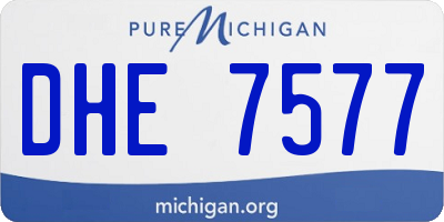 MI license plate DHE7577