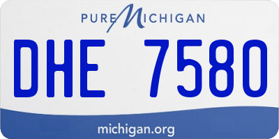 MI license plate DHE7580