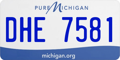 MI license plate DHE7581