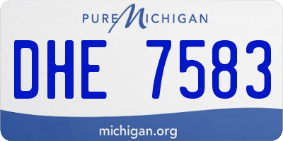MI license plate DHE7583