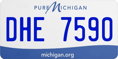 MI license plate DHE7590