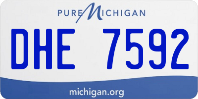 MI license plate DHE7592
