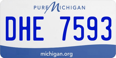 MI license plate DHE7593