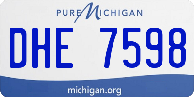 MI license plate DHE7598