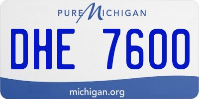 MI license plate DHE7600