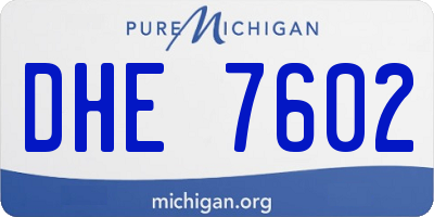MI license plate DHE7602