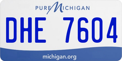 MI license plate DHE7604