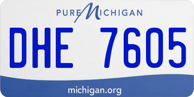 MI license plate DHE7605