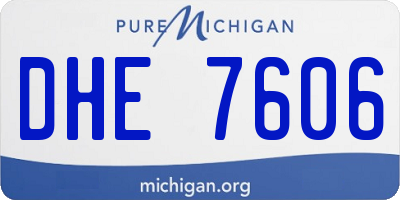 MI license plate DHE7606