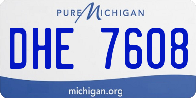 MI license plate DHE7608
