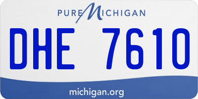 MI license plate DHE7610