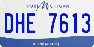 MI license plate DHE7613