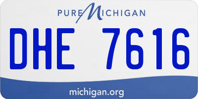 MI license plate DHE7616
