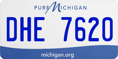 MI license plate DHE7620