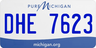 MI license plate DHE7623
