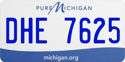 MI license plate DHE7625