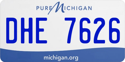 MI license plate DHE7626