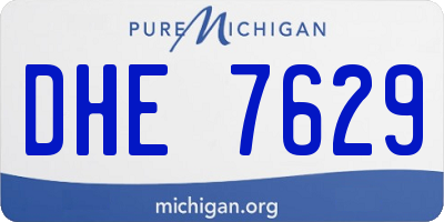 MI license plate DHE7629