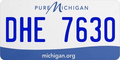 MI license plate DHE7630