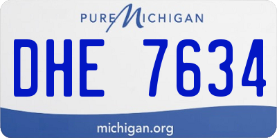 MI license plate DHE7634