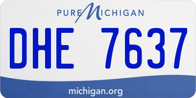 MI license plate DHE7637