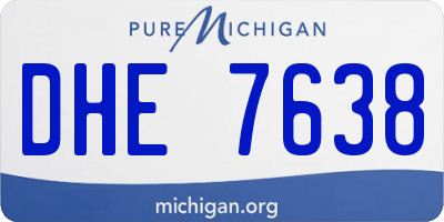MI license plate DHE7638