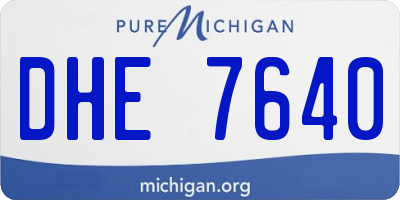 MI license plate DHE7640