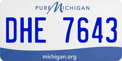 MI license plate DHE7643