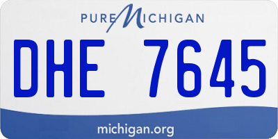 MI license plate DHE7645