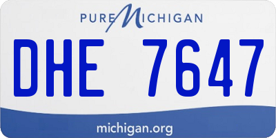 MI license plate DHE7647
