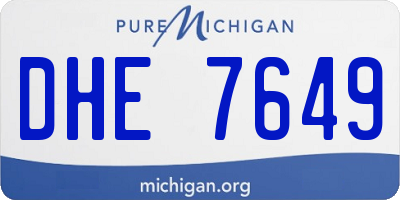 MI license plate DHE7649