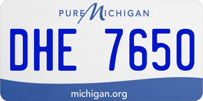 MI license plate DHE7650