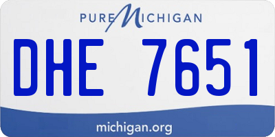 MI license plate DHE7651