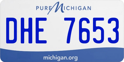 MI license plate DHE7653