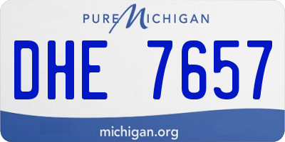 MI license plate DHE7657