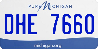 MI license plate DHE7660