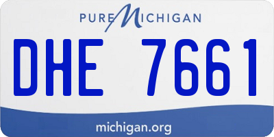 MI license plate DHE7661