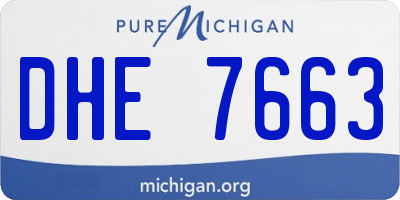 MI license plate DHE7663