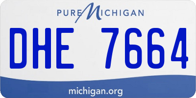 MI license plate DHE7664