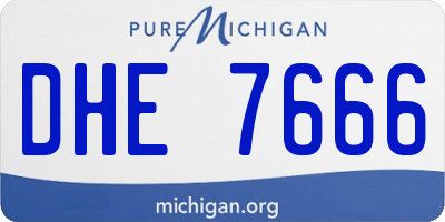 MI license plate DHE7666