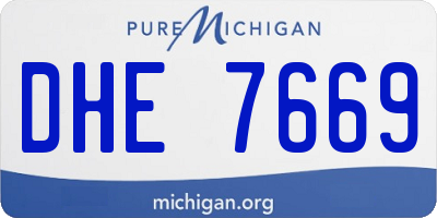 MI license plate DHE7669