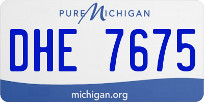 MI license plate DHE7675