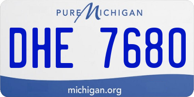 MI license plate DHE7680