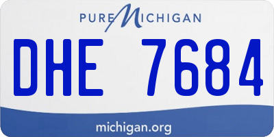 MI license plate DHE7684