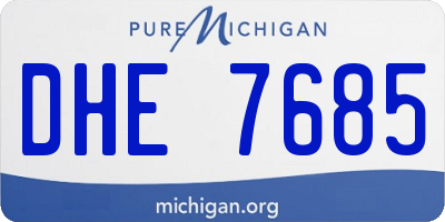 MI license plate DHE7685